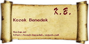 Kozek Benedek névjegykártya