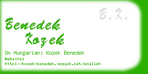 benedek kozek business card